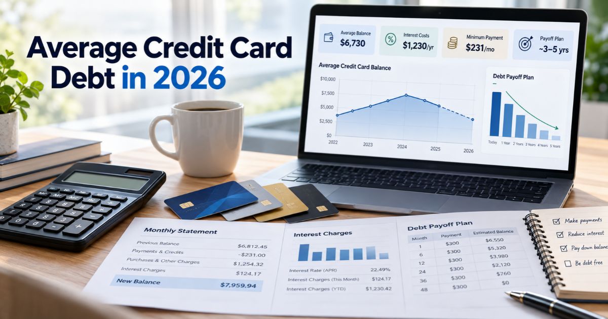 Average Credit Card Debt in 2026: 7 Critical U.S. Facts 1 Average credit card debt in 2026 with U.S. balances, interest costs and repayment trends