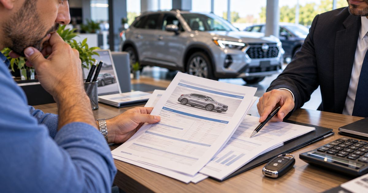 Reviewing a car finance contract before signing