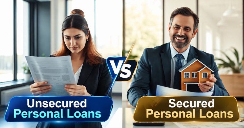 Unsecured vs secured personal loans comparison with collateral, rates, costs and risks