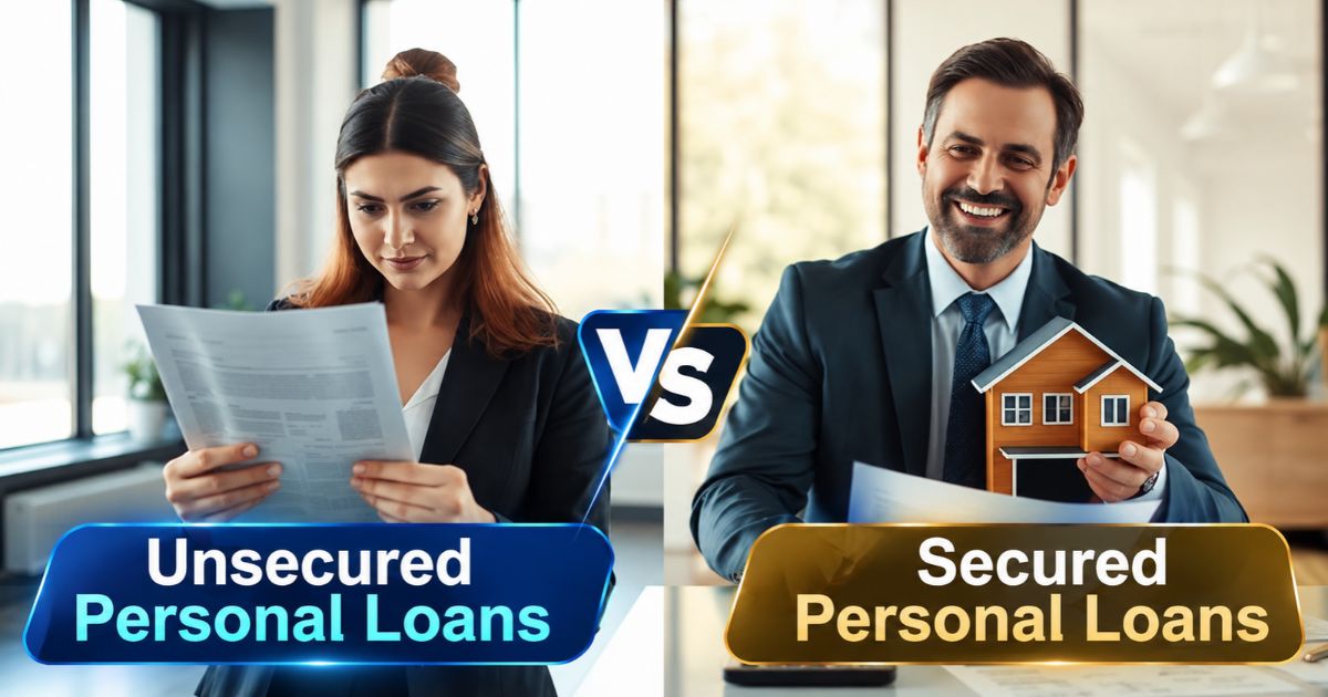 Unsecured vs Secured Personal Loans: 7 Key Differences to Know 1 Unsecured vs secured personal loans comparison with collateral, rates, costs and risks